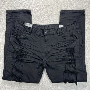 Smoke Rise Distressed Black Jeans Men’s 42x32 (Actual 40x32) Streetwear Moto
